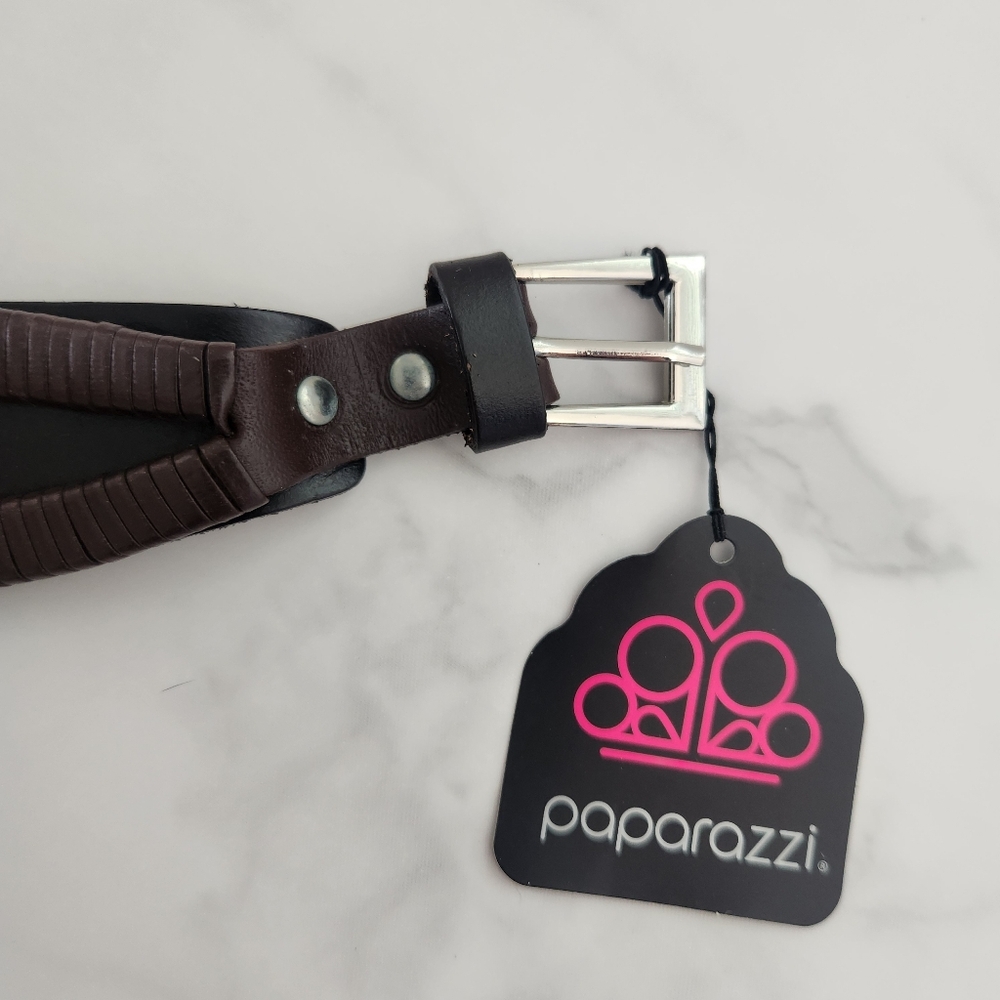 Paparazzi Unisex Adjustable Brown & Black Pu Leather Bracelet - Picture 4 of 14